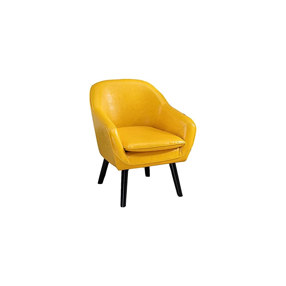 Accent Chair Living Room Chair Contemporary Lounge Sofa Chair Extra-Thick Upholstered Chair Comfortable Seat Home Office Bedroom Studio Sofa (Yellow)
