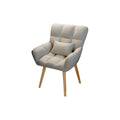 Elegant Patterned Armchair with Ergonomic Design and Comfortable Fabric - Perfect for Living Rooms and Offices (Fixed Model + Flannel Shu Light Gray (Free Throw Pillow))