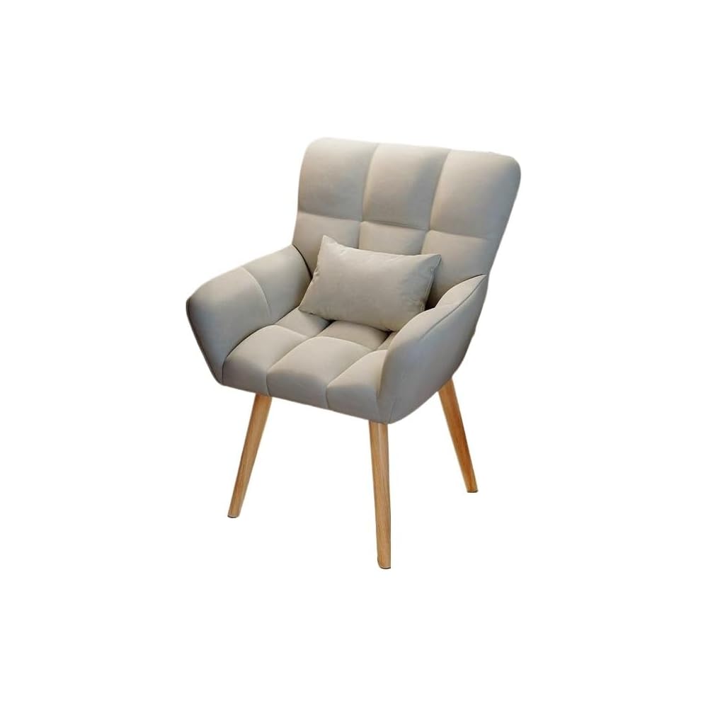 Elegant Patterned Armchair with Ergonomic Design and Comfortable Fabric - Perfect for Living Rooms and Offices (Fixed Model + Flannel Shu Light Gray (Free Throw Pillow))