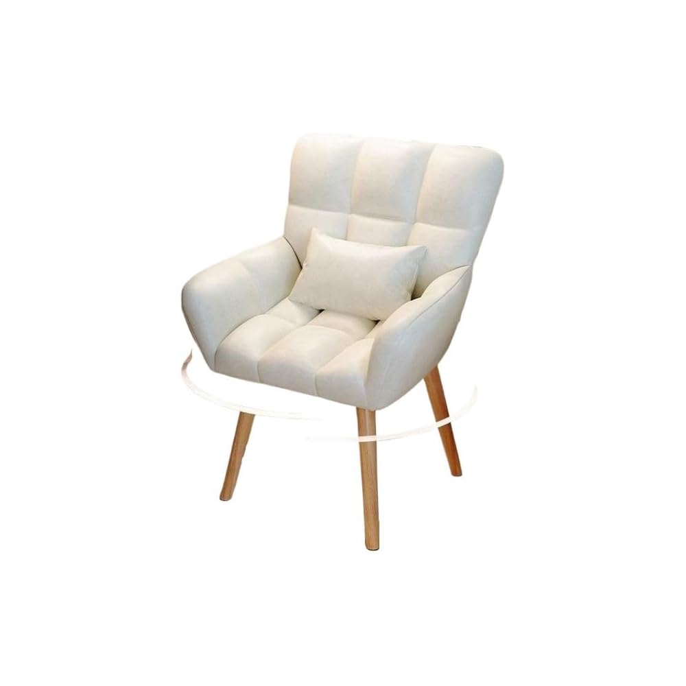 Elegant Patterned Armchair with Ergonomic Design and Comfortable Fabric - Perfect for Living Rooms and Offices (Fixed Model + Flannel Shu Light Gray (Free Throw Pillow))