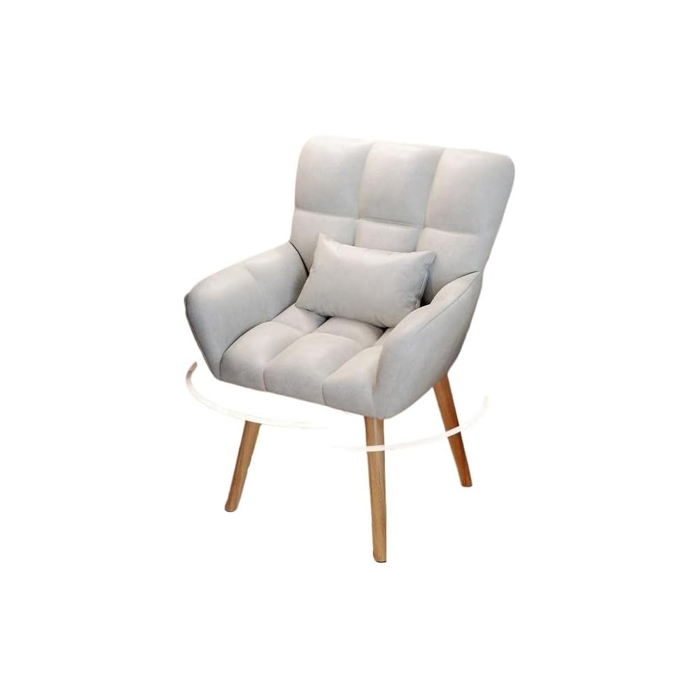 Elegant Patterned Armchair with Ergonomic Design and Comfortable Fabric - Perfect for Living Rooms and Offices (Fixed Model + Flannel Shu Light Gray (Free Throw Pillow))