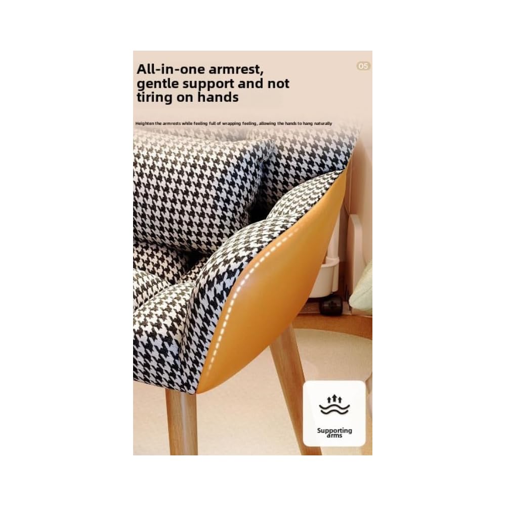 Elegant Patterned Armchair with Ergonomic Design and Comfortable Fabric - Perfect for Living Rooms and Offices (Fixed Model + Flannel Shu Light Gray (Free Throw Pillow))