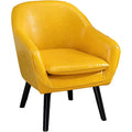 Accent Chair Living Room Chair Contemporary Lounge Sofa Chair Extra-Thick Upholstered Chair Comfortable Seat Home Office Bedroom Studio Sofa (Yellow)