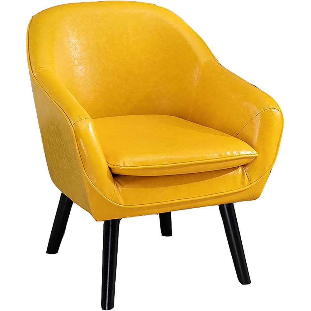 Accent Chair Living Room Chair Contemporary Lounge Sofa Chair Extra-Thick Upholstered Chair Comfortable Seat Home Office Bedroom Studio Sofa (Yellow)